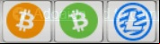 Cryptocurrency: Bitcoin, Bitcoin Cash, Litecoin.
