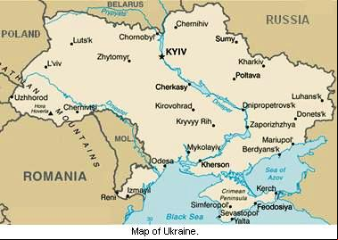 Map of Ukraine.